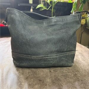 Coach Black and Tan Leather Bag (TLC Needed)